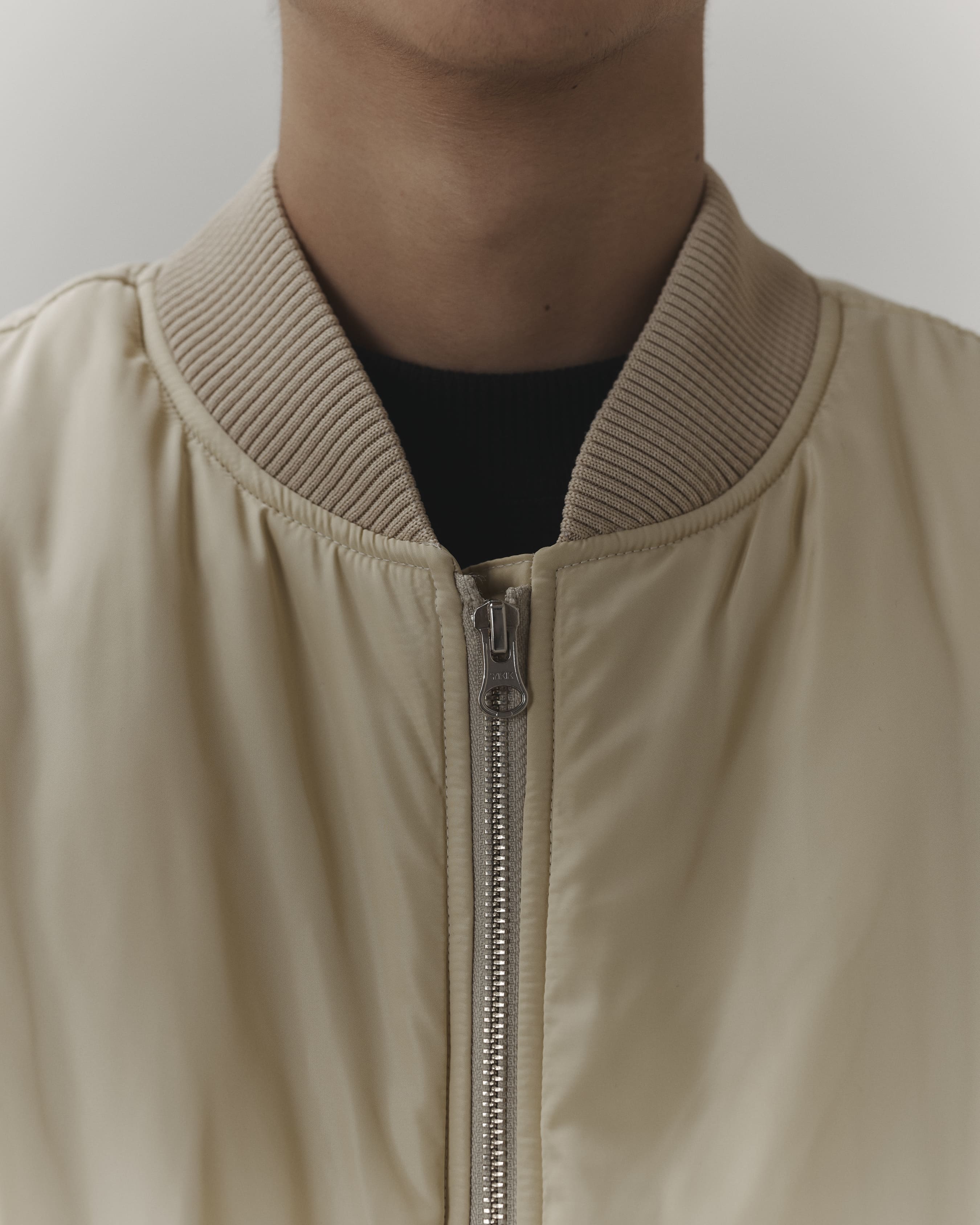 Light Beige Bomber Jacket