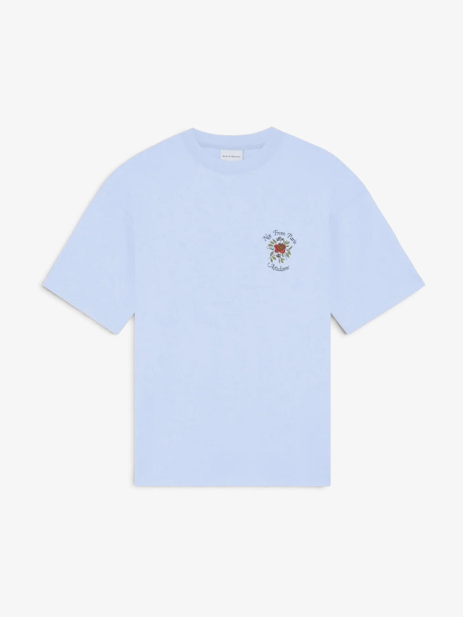 Blue 'T-Shirt Slogan Rose' Tee