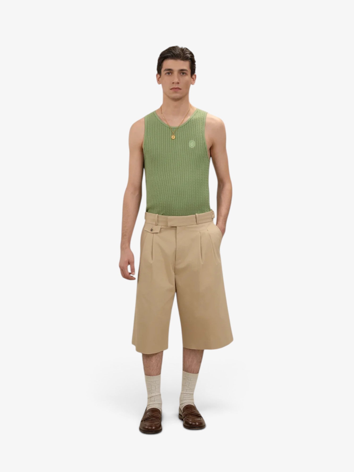 Beige 'Short Long Coton' Shorts