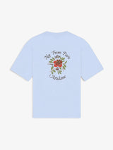 Blue 'T-Shirt Slogan Rose' Tee