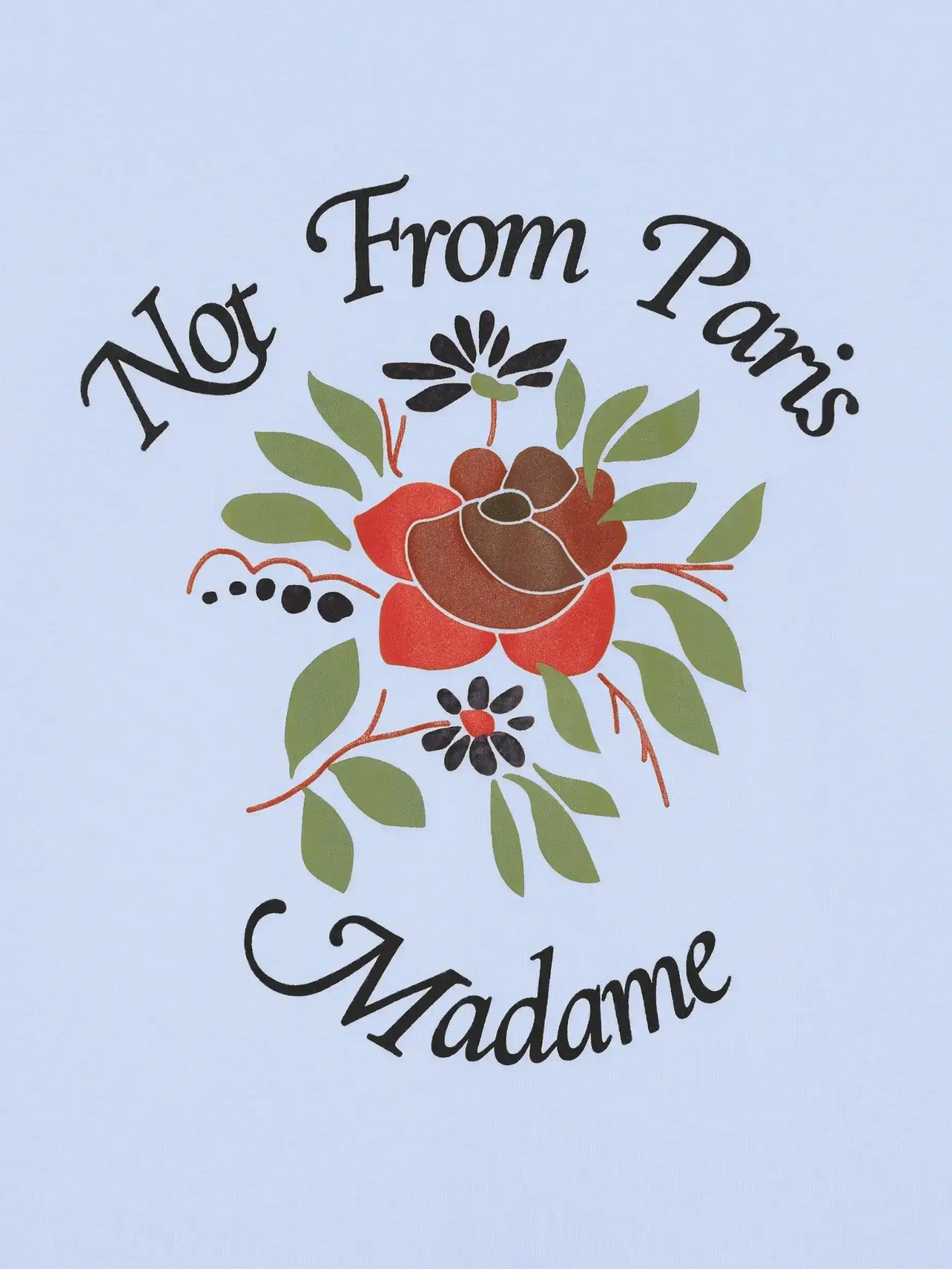 Blue 'T-Shirt Slogan Rose' Tee