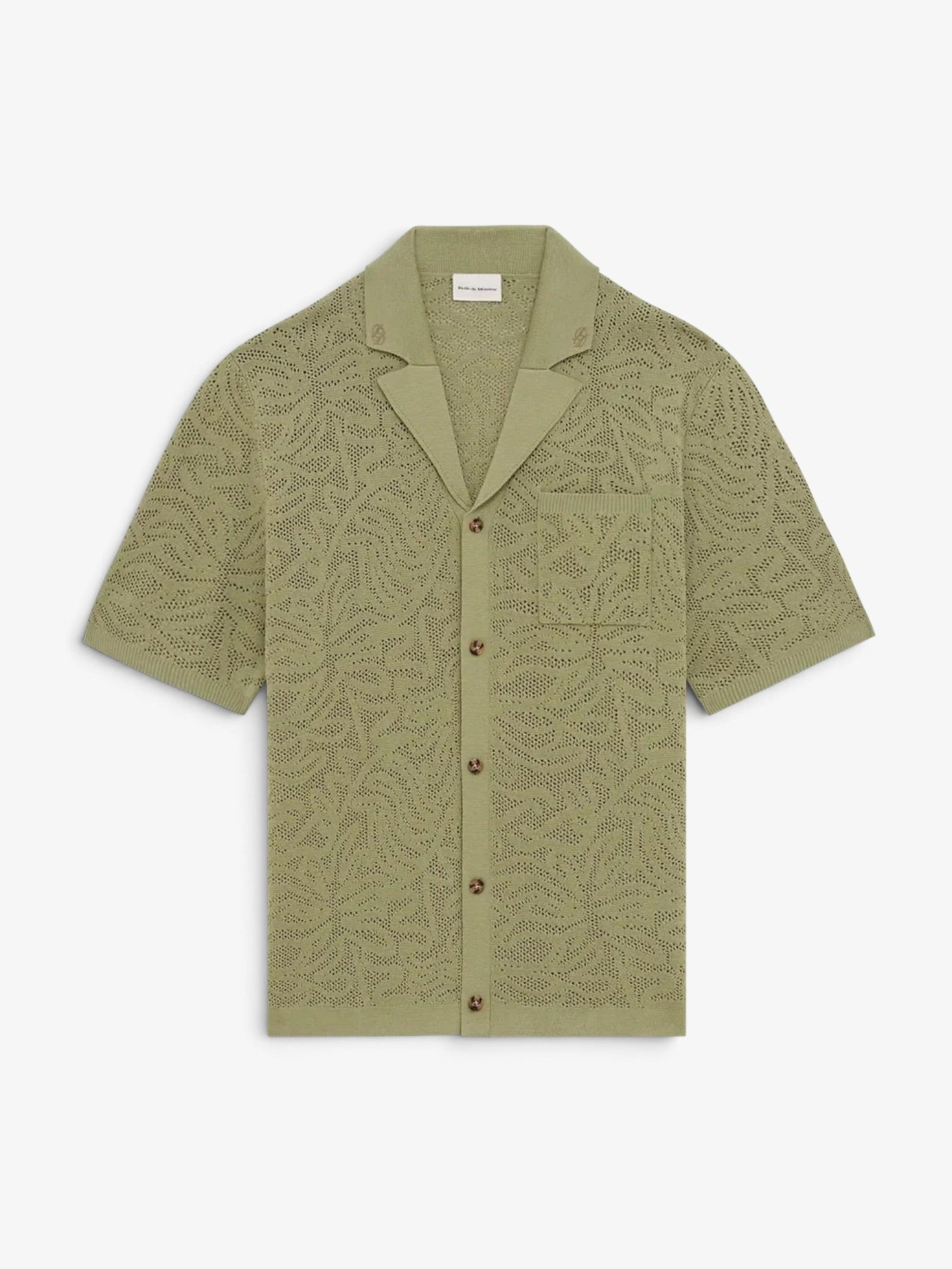 Green 'Chemise Maille Dentelle' Shirt