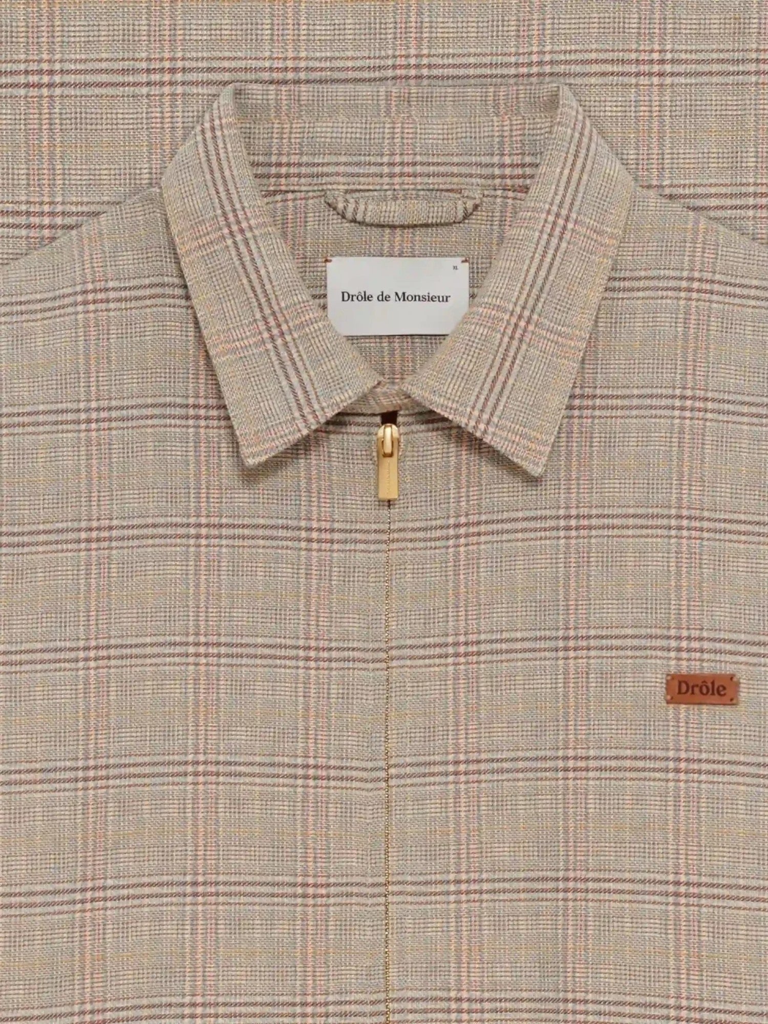 Beige 'Blouson Drôle à Carreaux' Jacket
