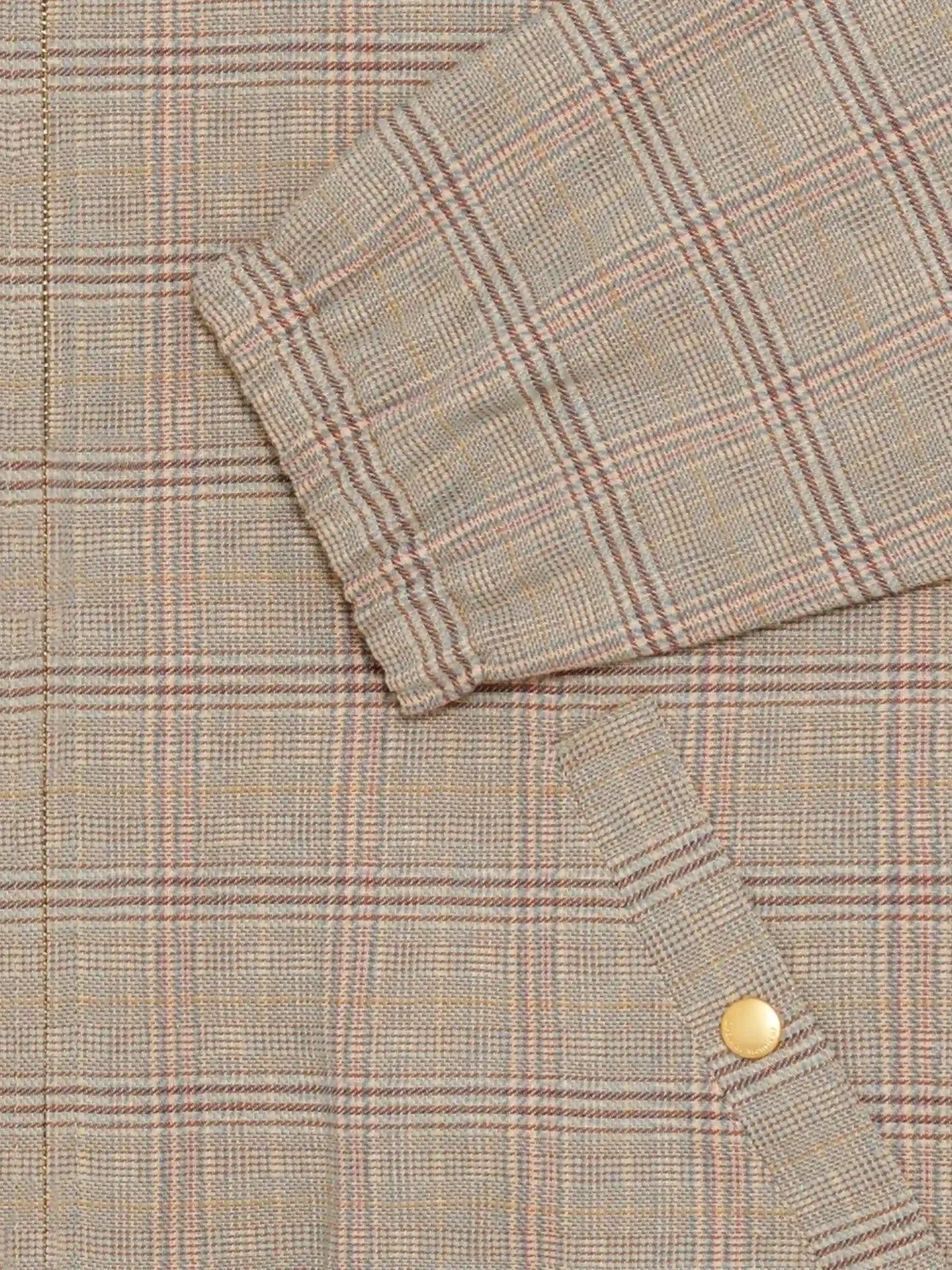 Beige 'Blouson Drôle à Carreaux' Jacket