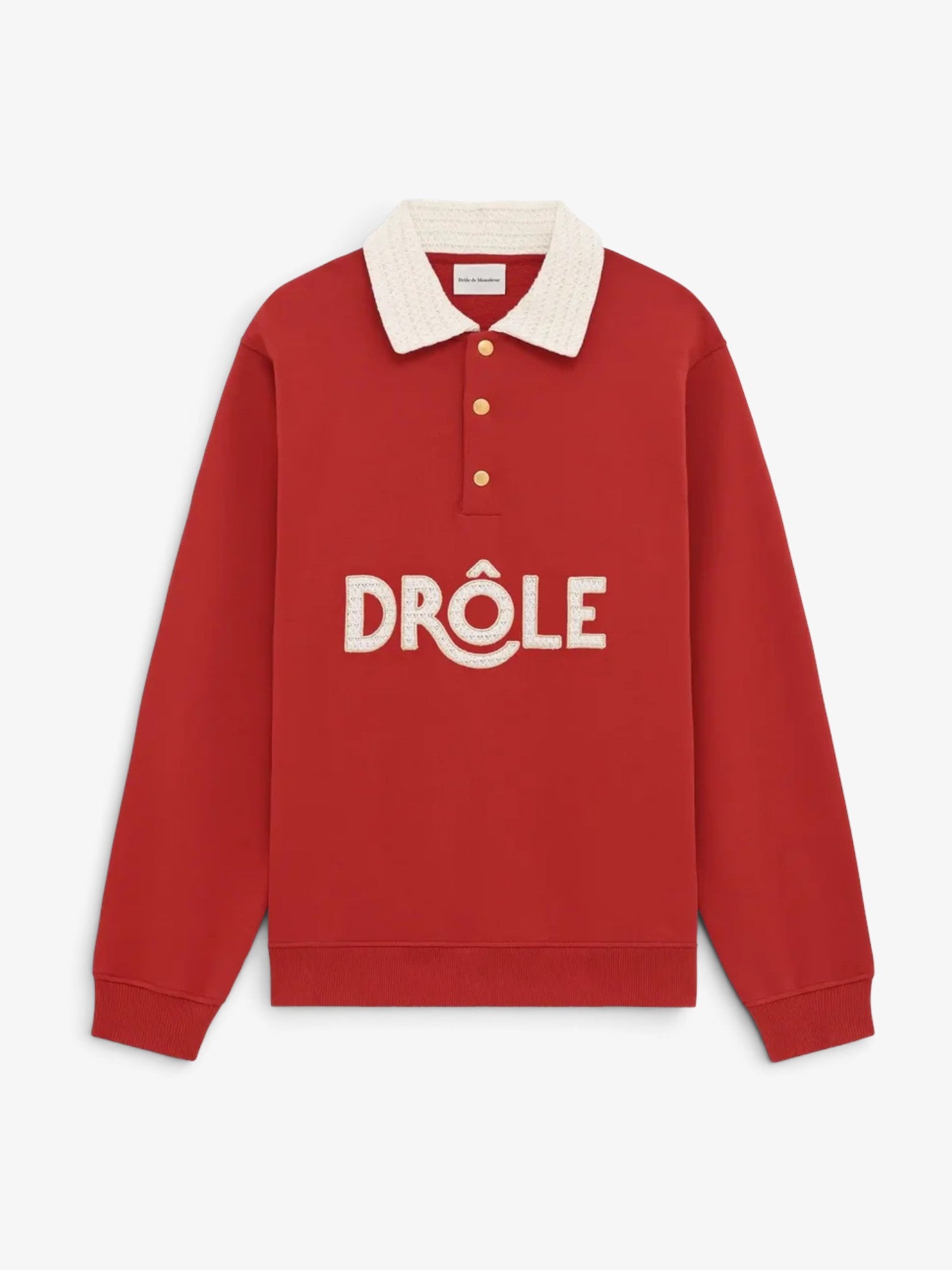 Red 'Polo Drôle Col Crochet' Polo Shirt