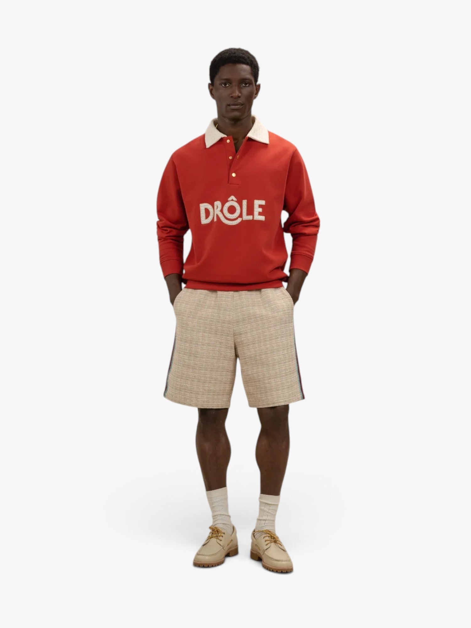 Red 'Polo Drôle Col Crochet' Polo Shirt