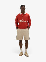 Red 'Polo Drôle Col Crochet' Polo Shirt