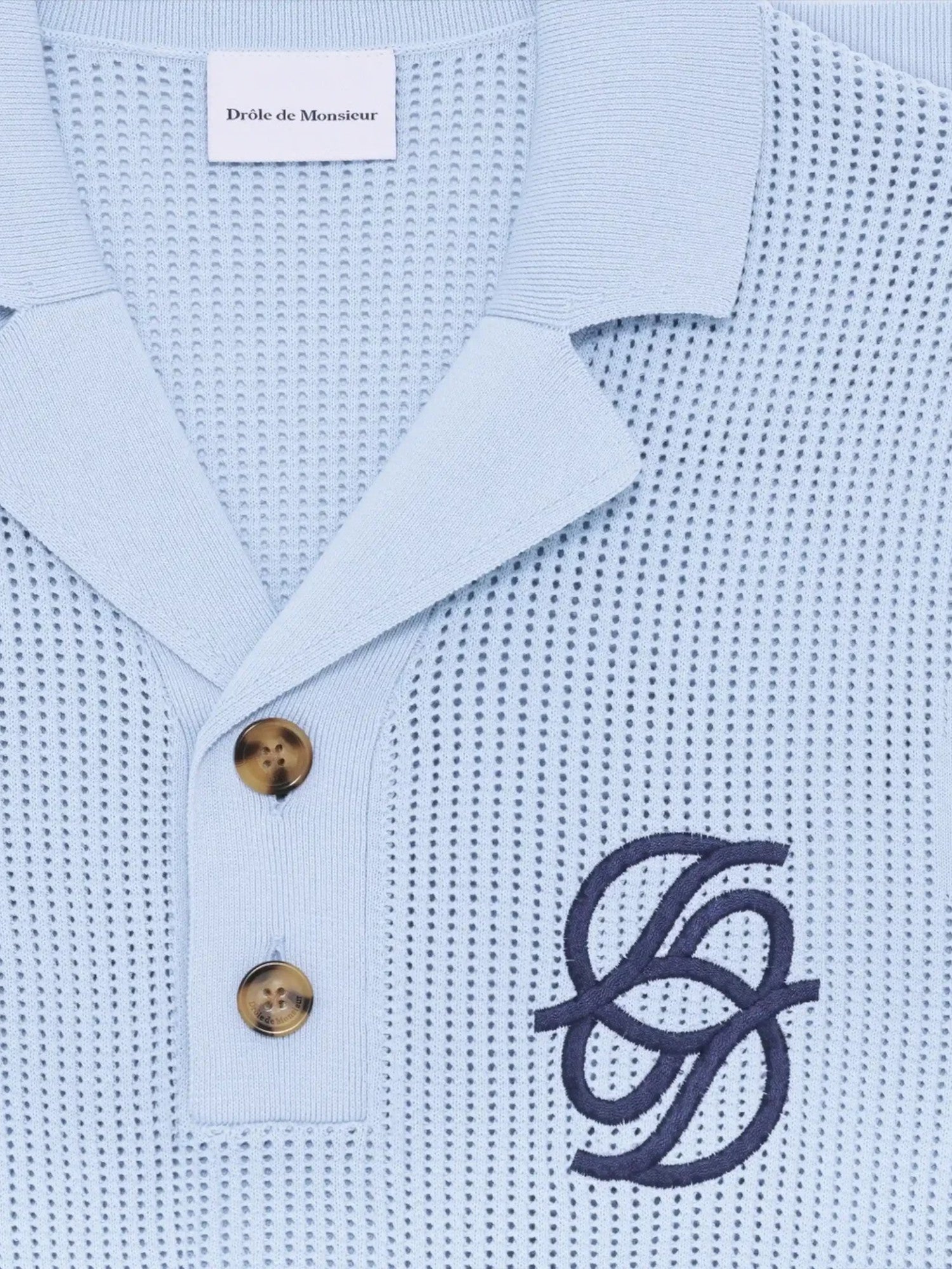 Blue 'Polo Maille Monogramme' Polo Shirt