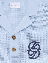 Blue 'Polo Maille Monogramme' Polo Shirt