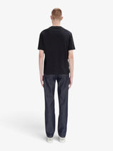 A.P.C - Camiseta Boxy 'Micro Logo' Preta/Branca