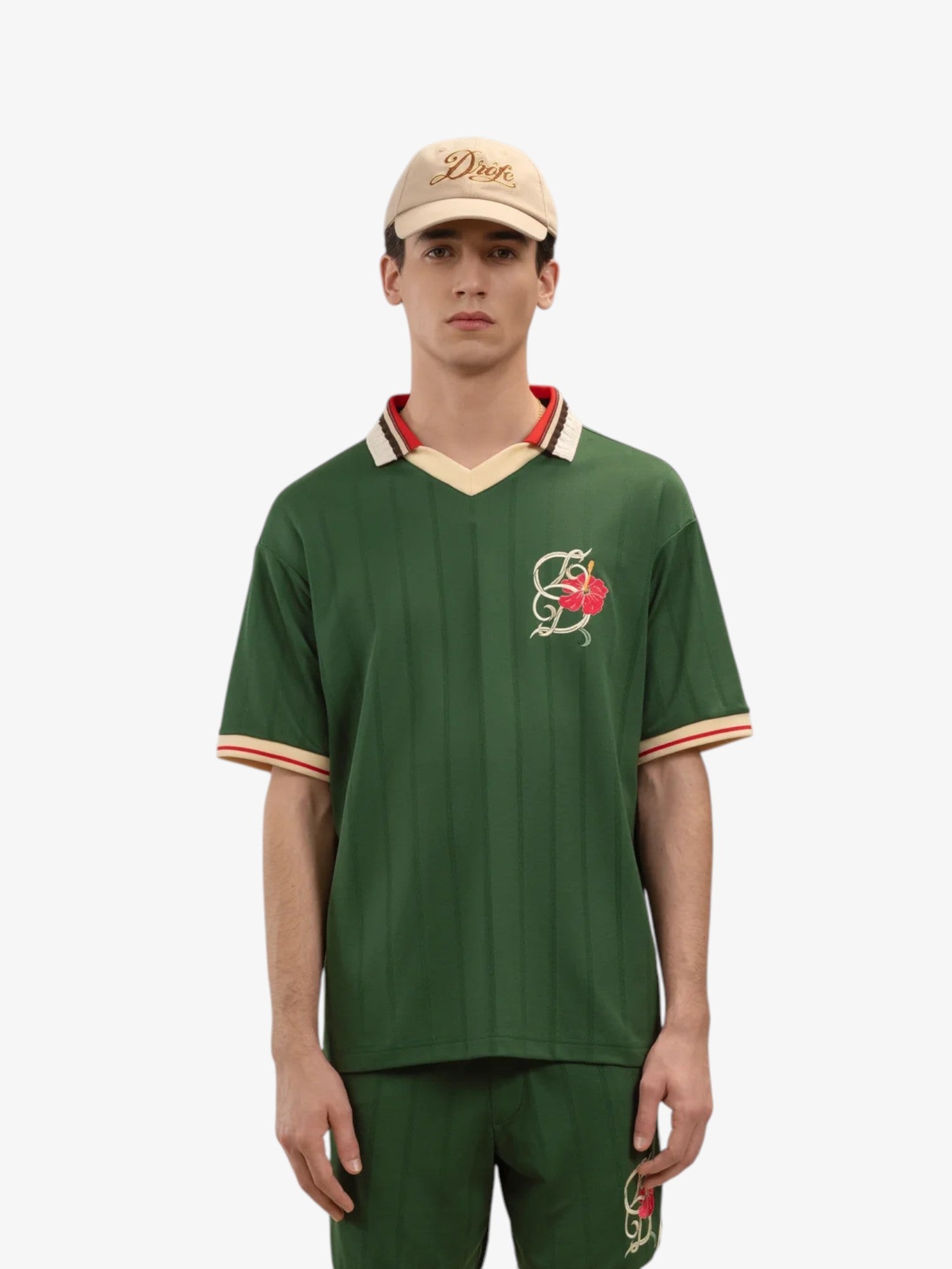 Green 'Polo D Hibiscus' Polo Shirt
