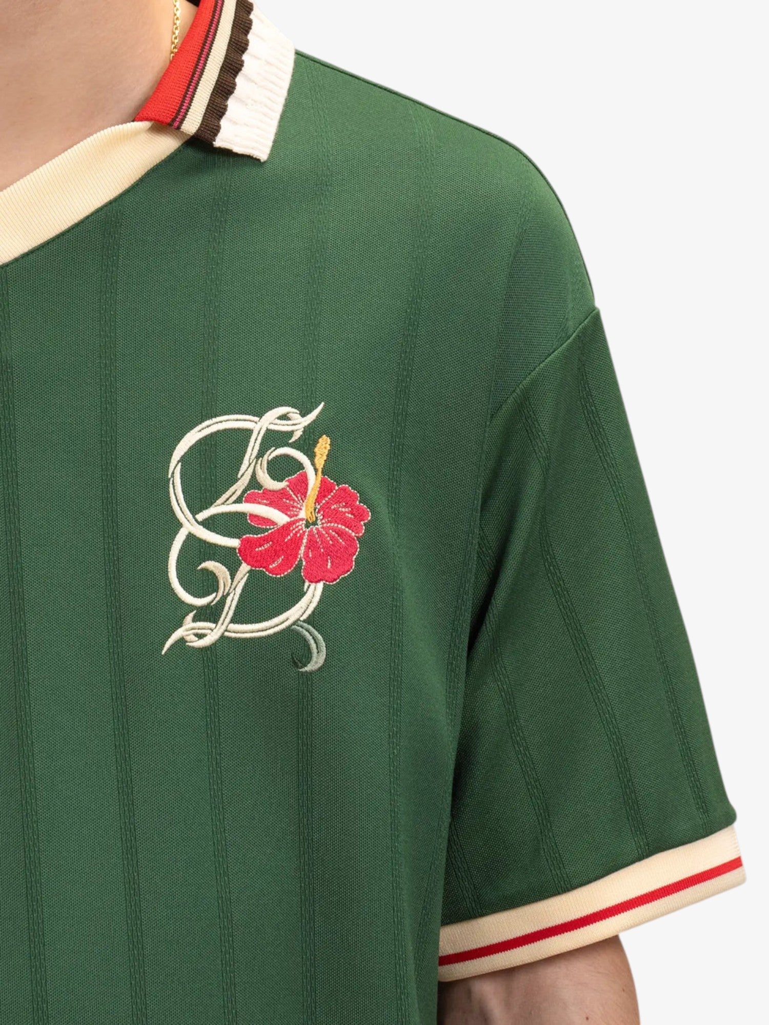 Green 'Polo D Hibiscus' Polo Shirt
