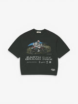 Black Faded 'Earth Day Grand Prix' Boxy Tee X ALLGLORY