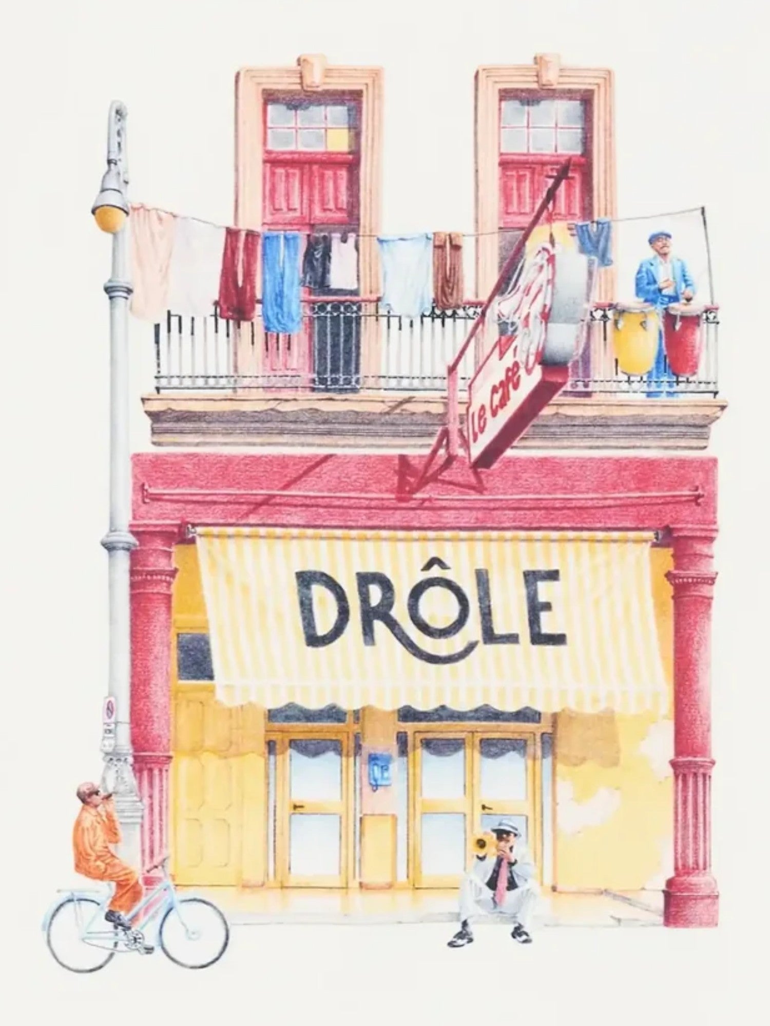 White 'T-Shirt Drôle Café' Tee