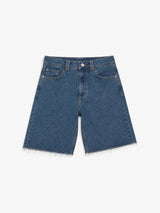 Vintage Blue Straight Denim Shorts