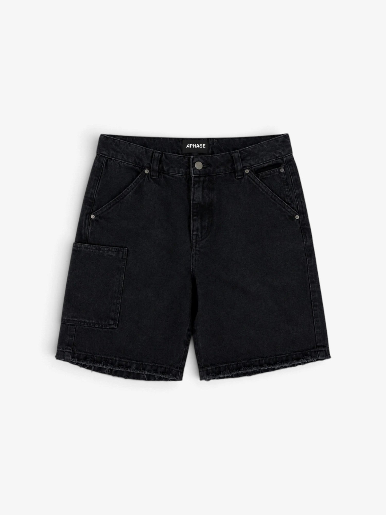 APHASE - Shorts 'Dusty' Desbotados em Preto