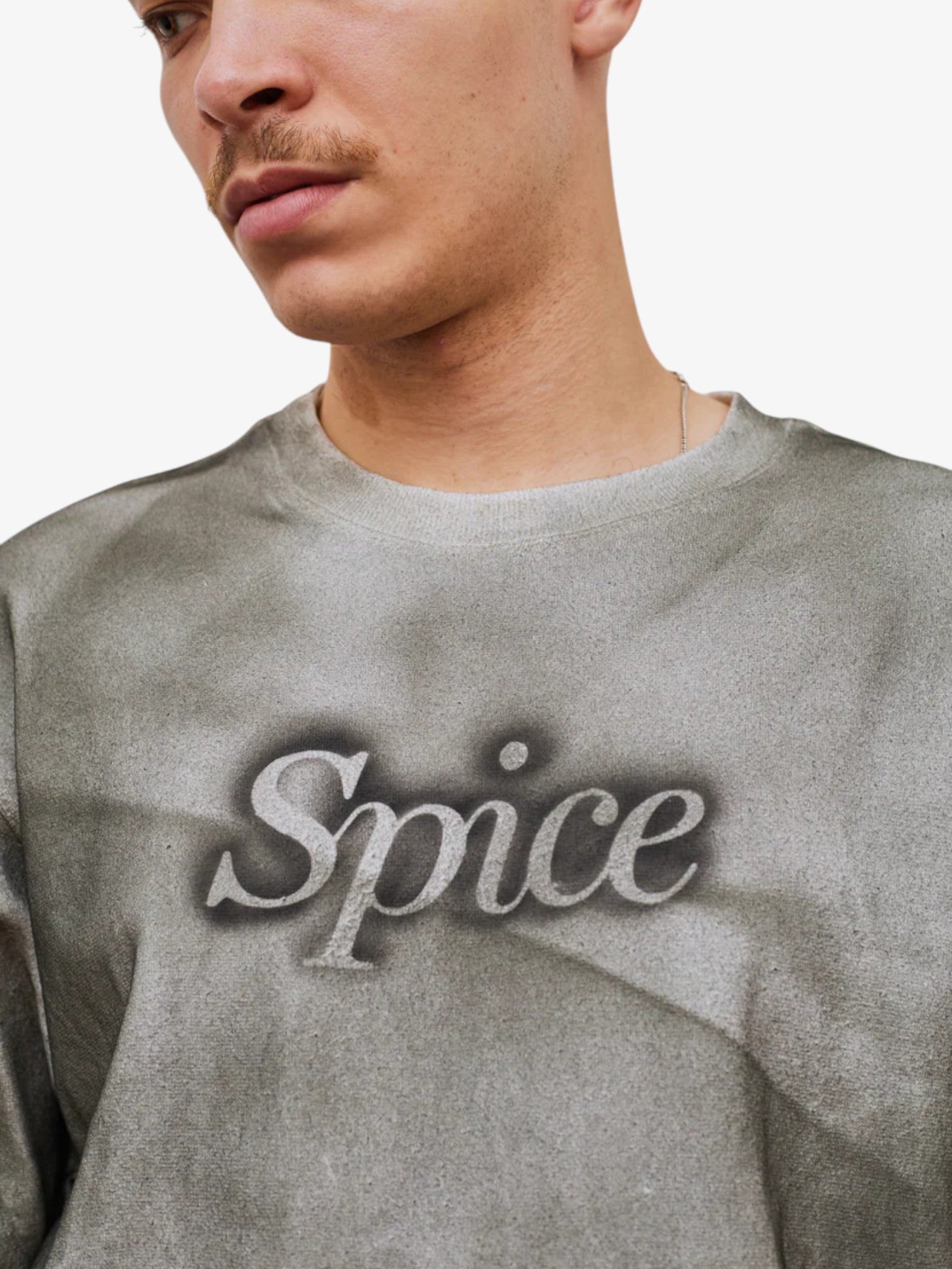 Grey 'Spray Logo' Tee