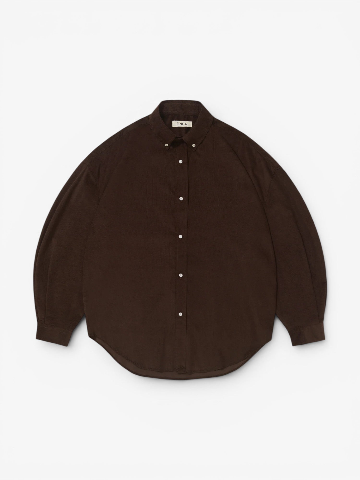 Brown 'Diana' Velvet Oversized Shirt