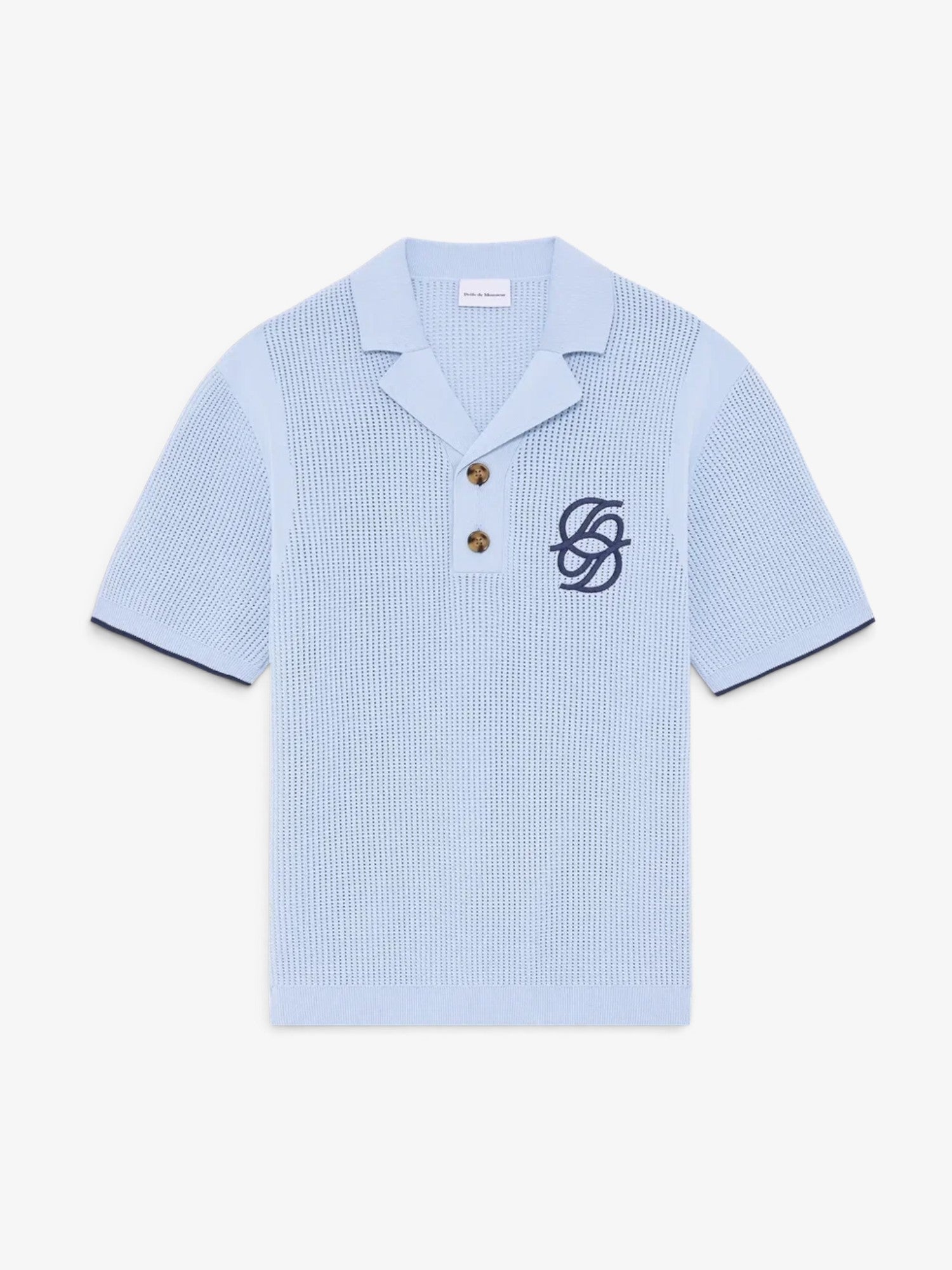 Blue 'Polo Maille Monogramme' Polo Shirt