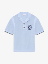 Blue 'Polo Maille Monogramme' Polo Shirt