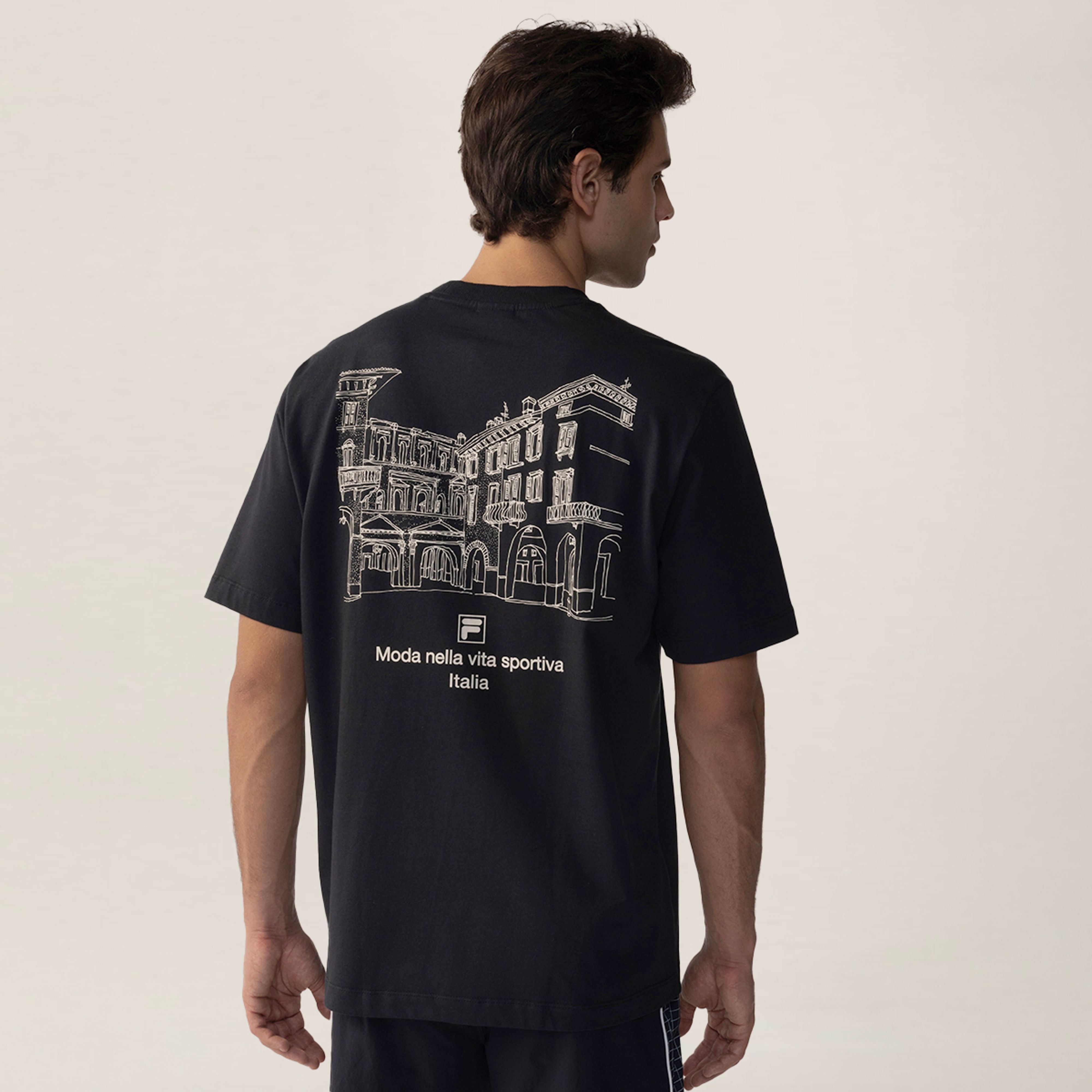Black 'Italia Drawing Union' Tee