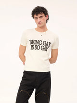 White 'Being Gay' Tee