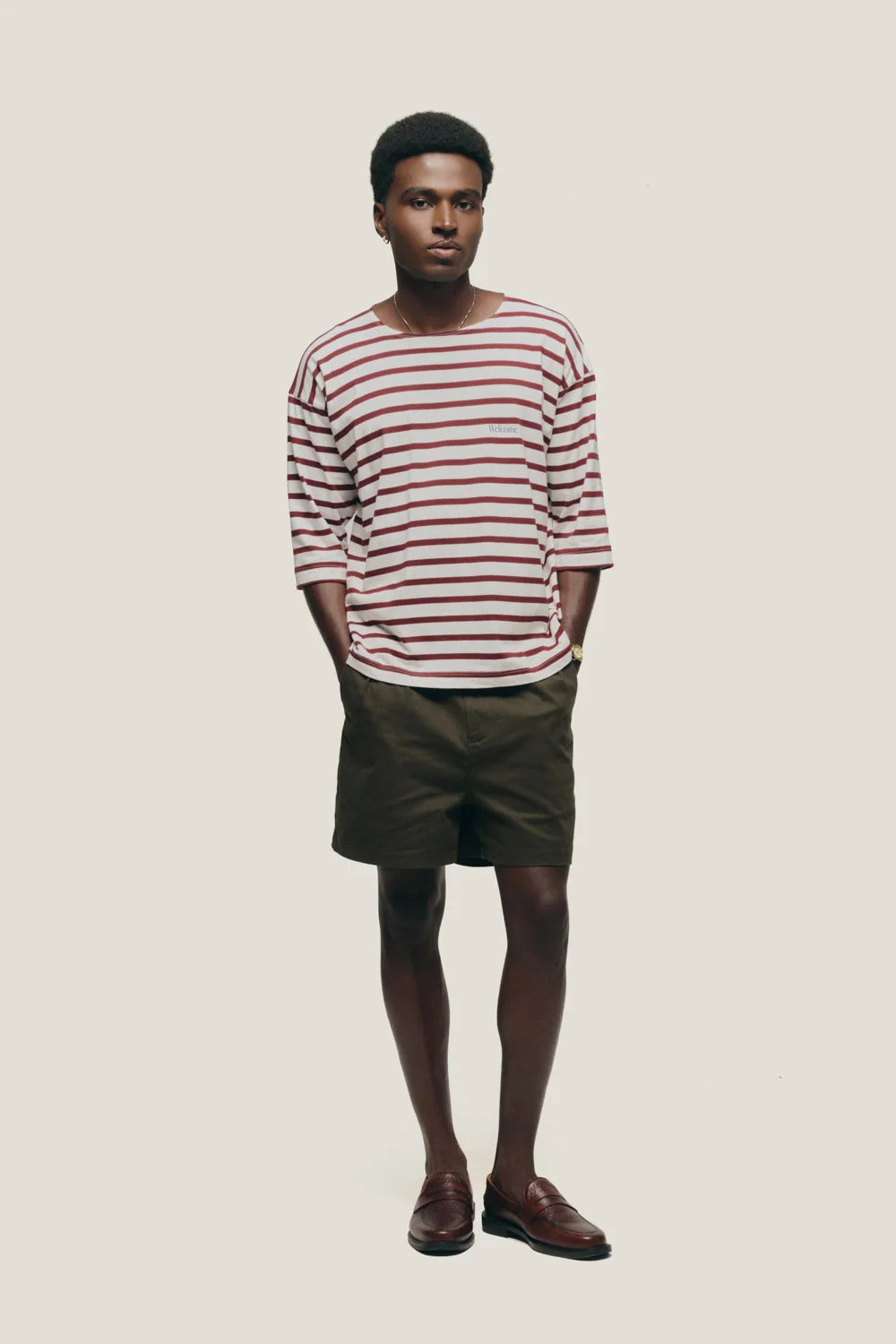 Wine Mariner Striped Sleeve 3/4