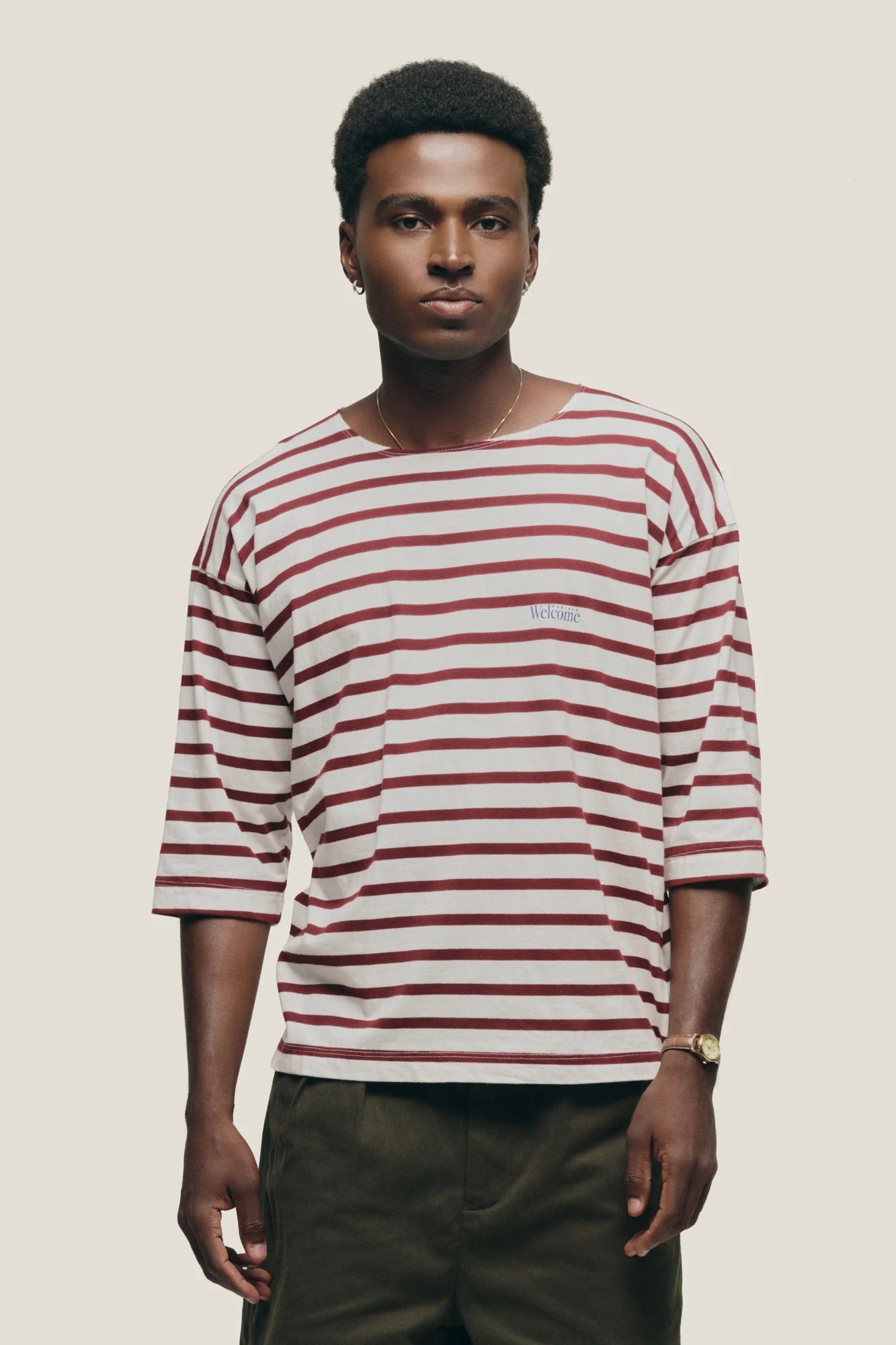 Wine Mariner Striped Sleeve 3/4