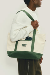 Geen/White Canvas Tote 'Sunny Heavy Weight' Bag