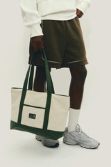 Geen/White Canvas Tote 'Sunny Heavy Weight' Bag