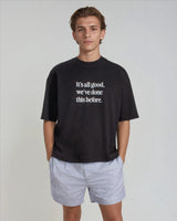 Black 'It's all good' Boxy Tee
