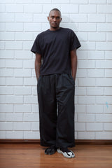 Black Wide Cotton 'Tech' Pants