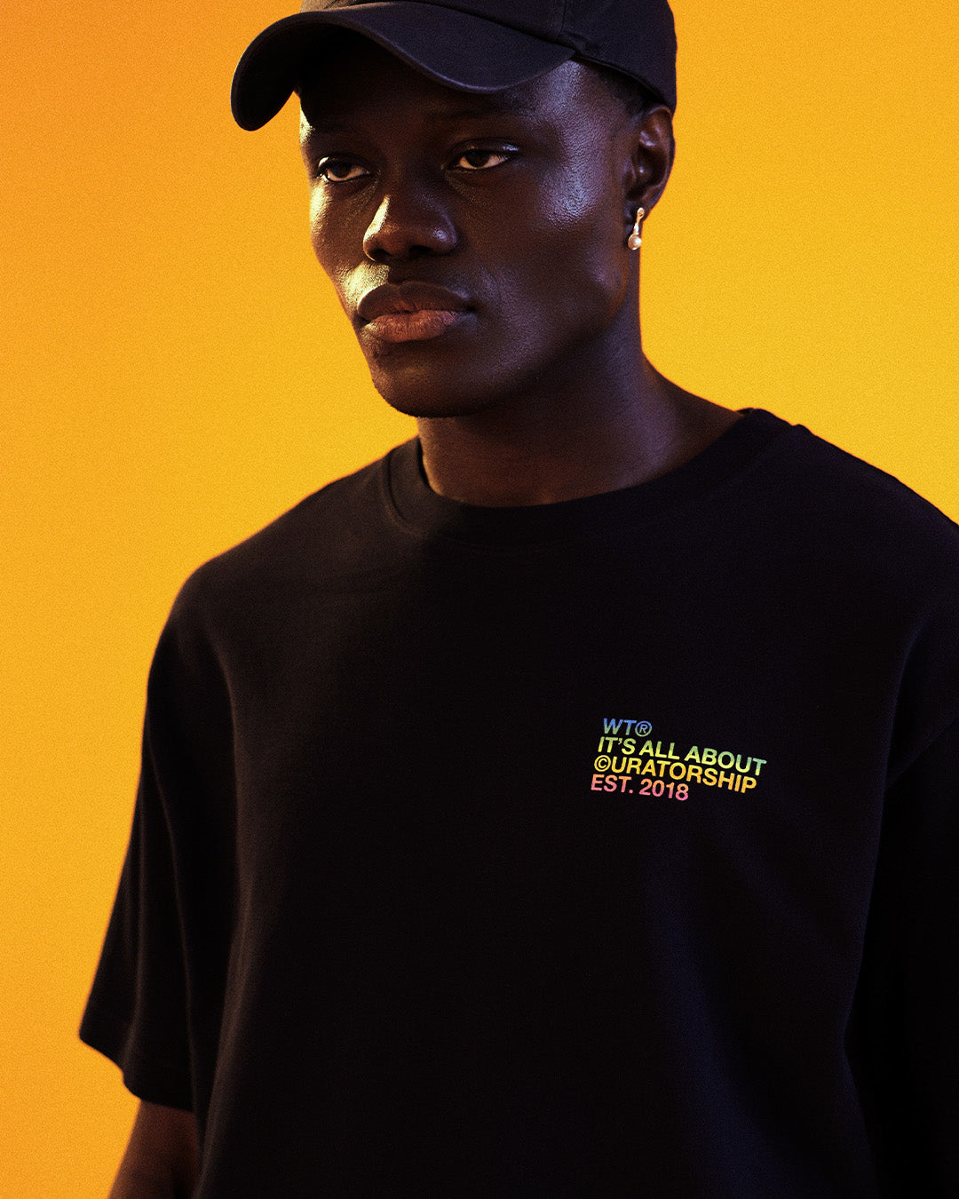 Black 'Logo' Oversized Tee