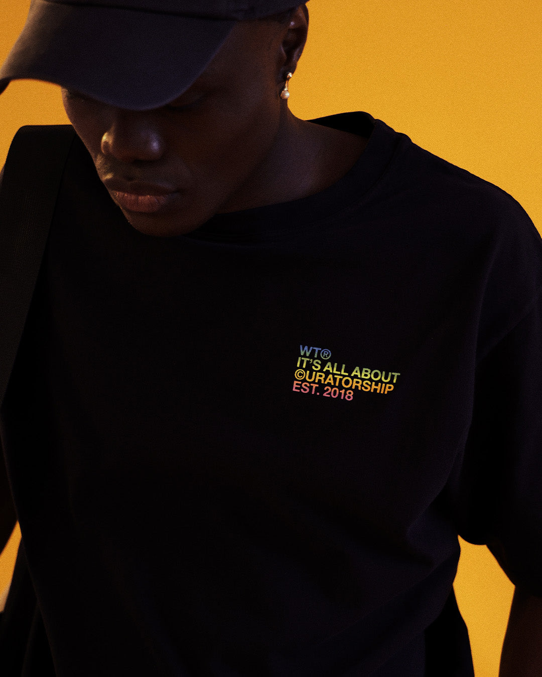 Black 'Logo' Oversized Tee