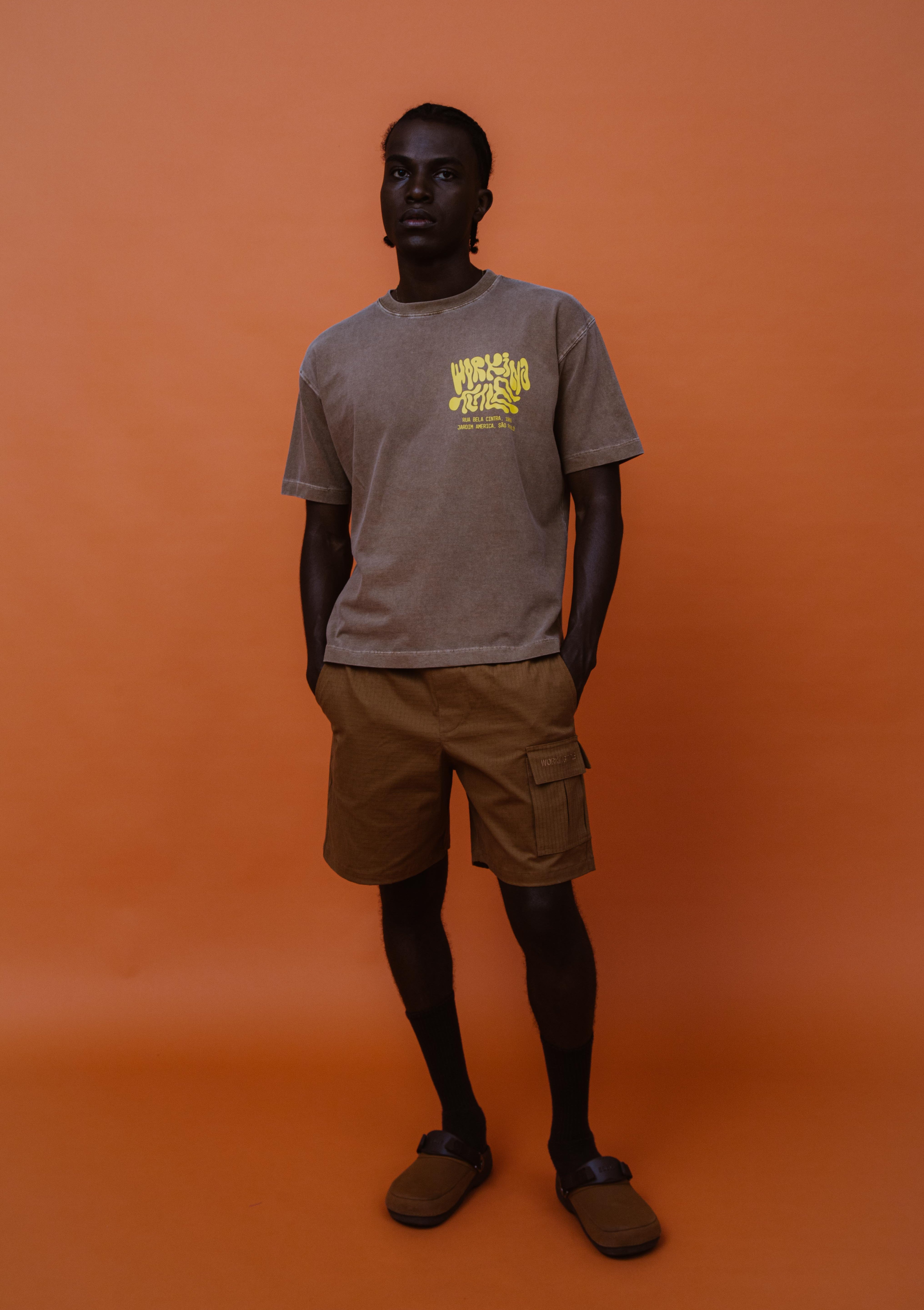 Orange Cargo Shorts