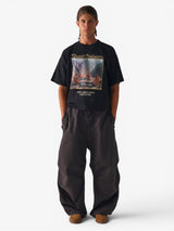 Black 'Shanti Orchestra' Oversized Boxy Tee