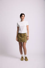 Beige 'Curved' Cut Skirt