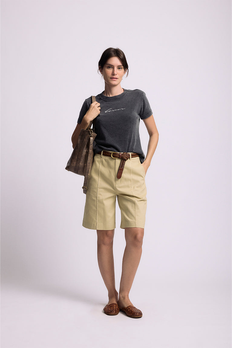 Black Washed 'Signature' Baby Tee