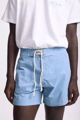 Light Blue 'Curved' Mesh Boardshorts