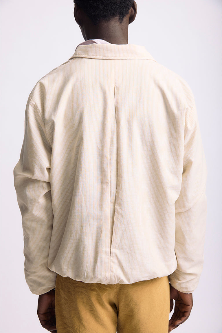 Beige Plaid Cotton Jacket