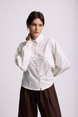 Off-White 'Spiral' Cropped Shirt