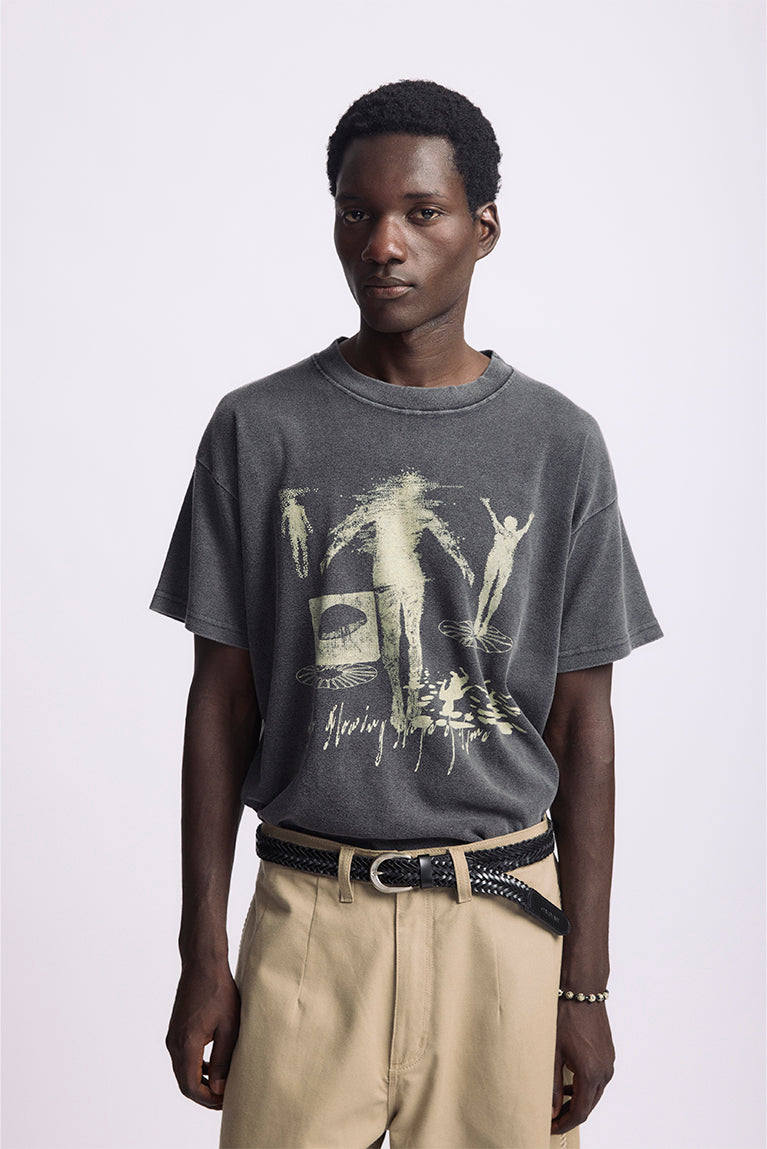 Black Stoned 'Synergy' Heavy Boxy Tee