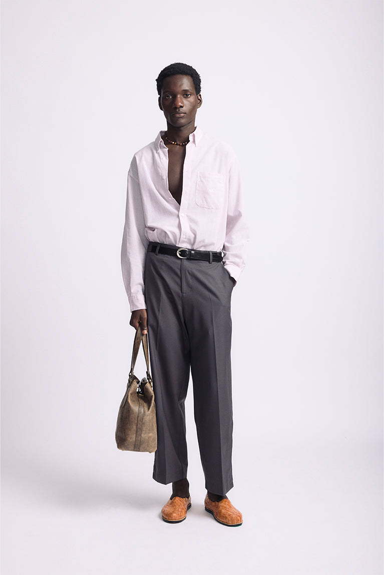 Grey Slit Tailored Pants