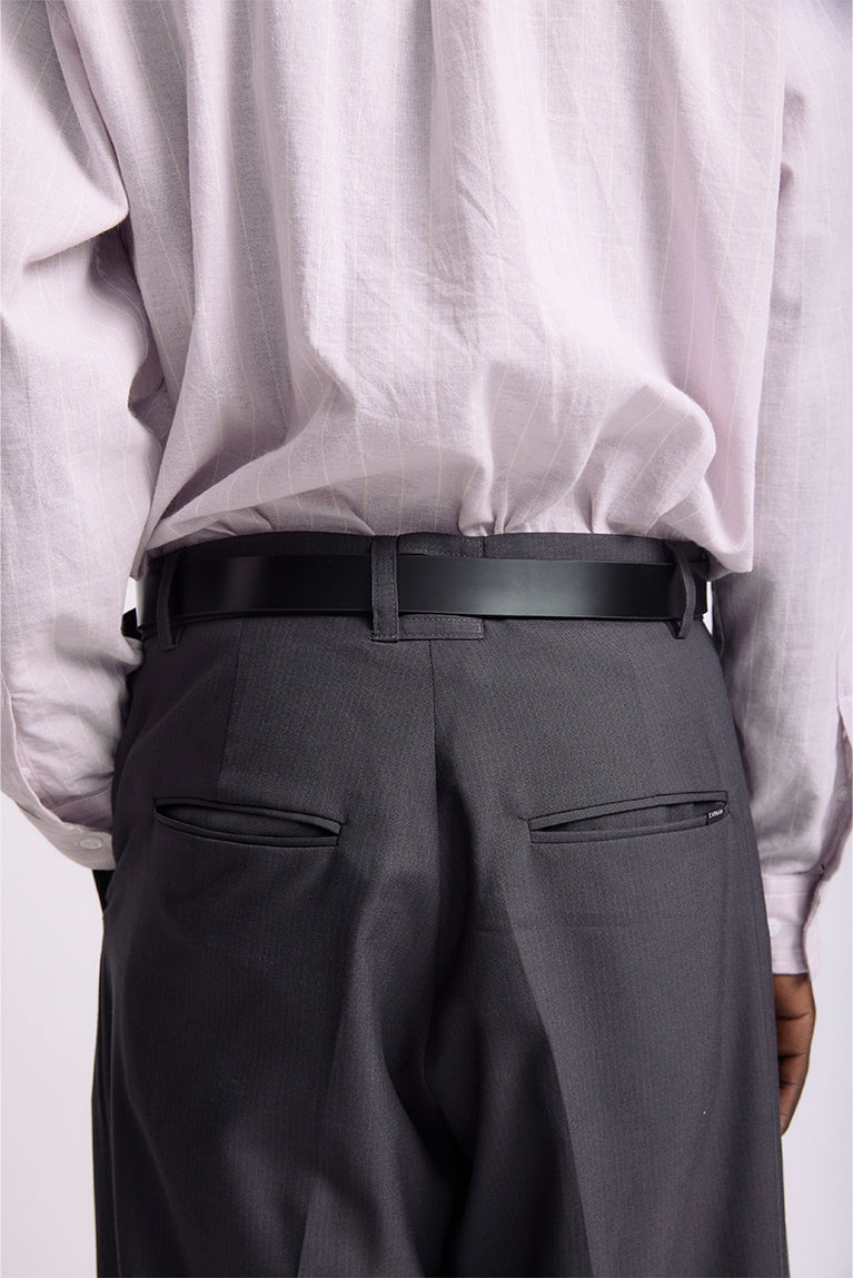 Grey Slit Tailored Pants