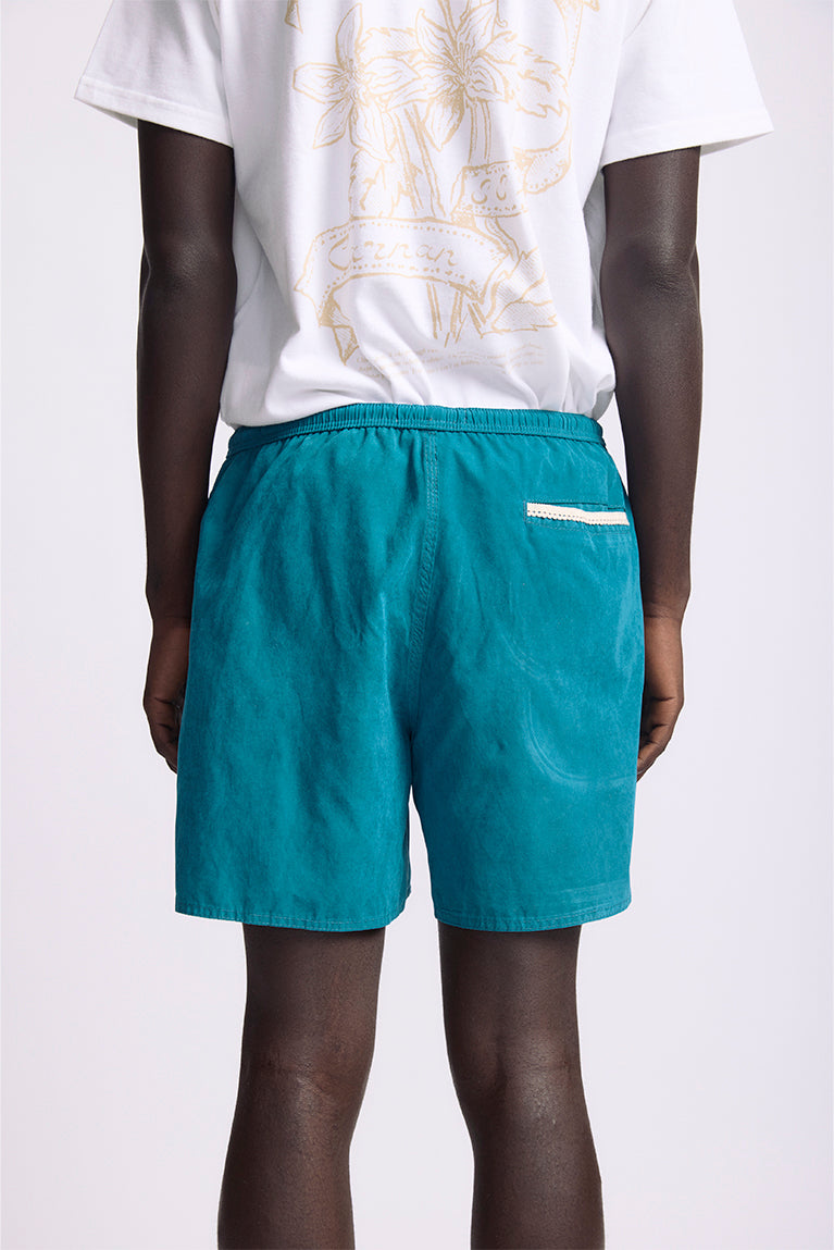 Blue 'Lace' Pocket Shorts