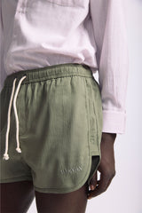 Green Textured 'Volley' Shorts