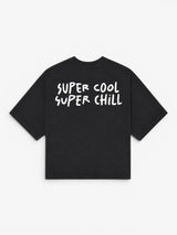 Black 'Super Cool' Boxy Tee
