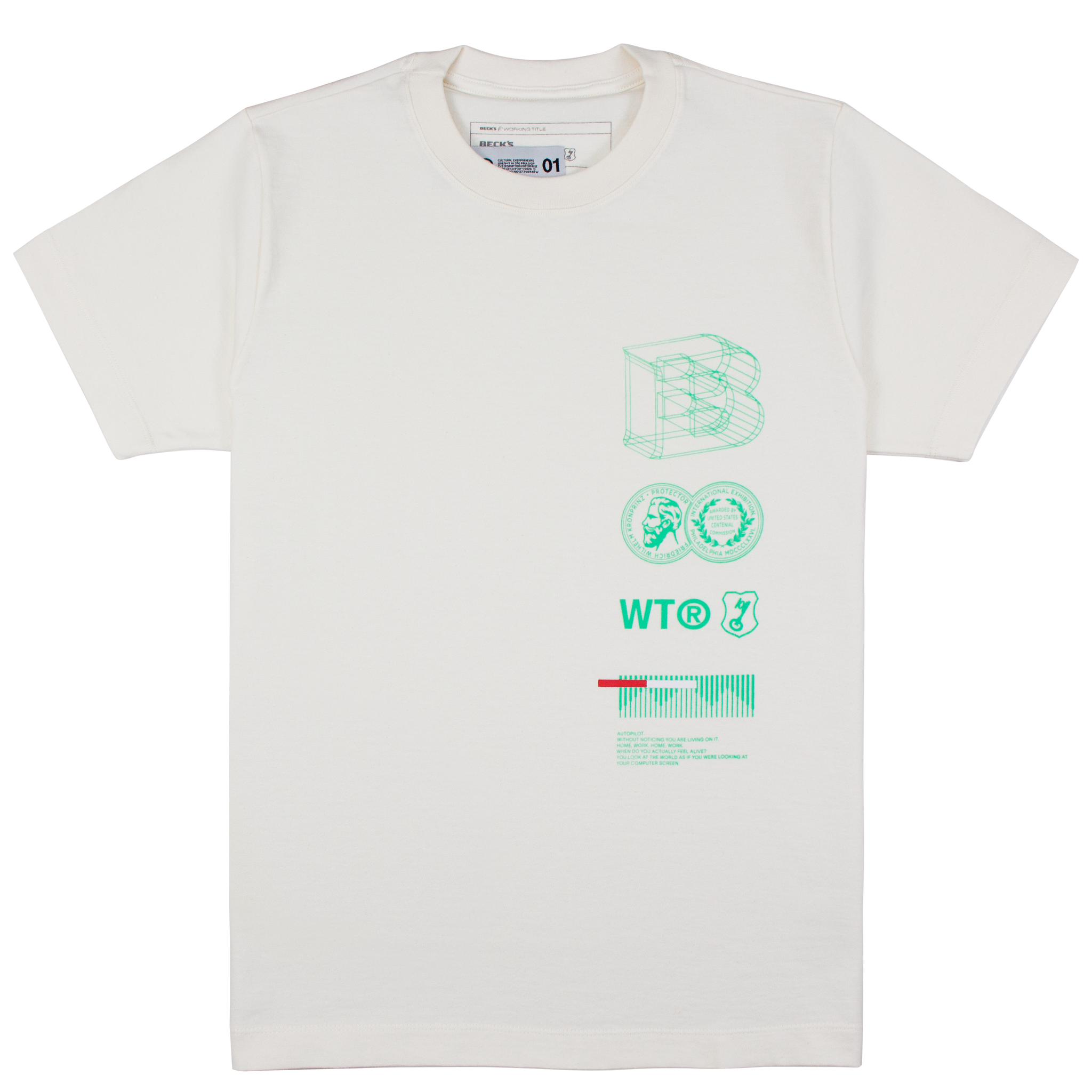 BECK'S x WORKING TITLE  Camiseta Autopilot - Off White